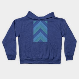 Chevron Zigzag Stripes Retro Blue Kids Hoodie